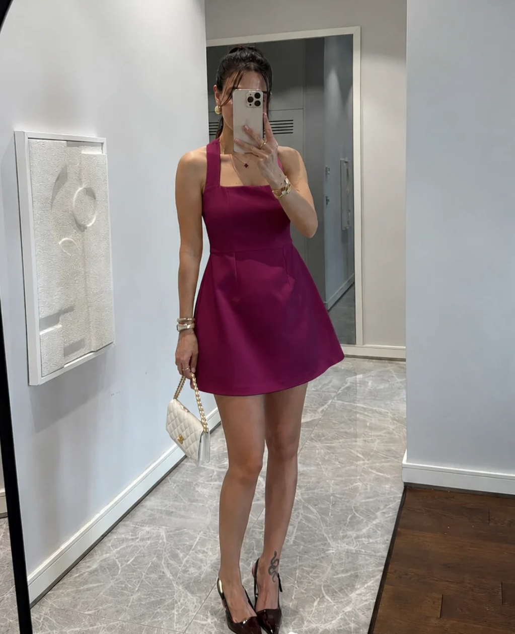 Kaia Short Dress - Plum