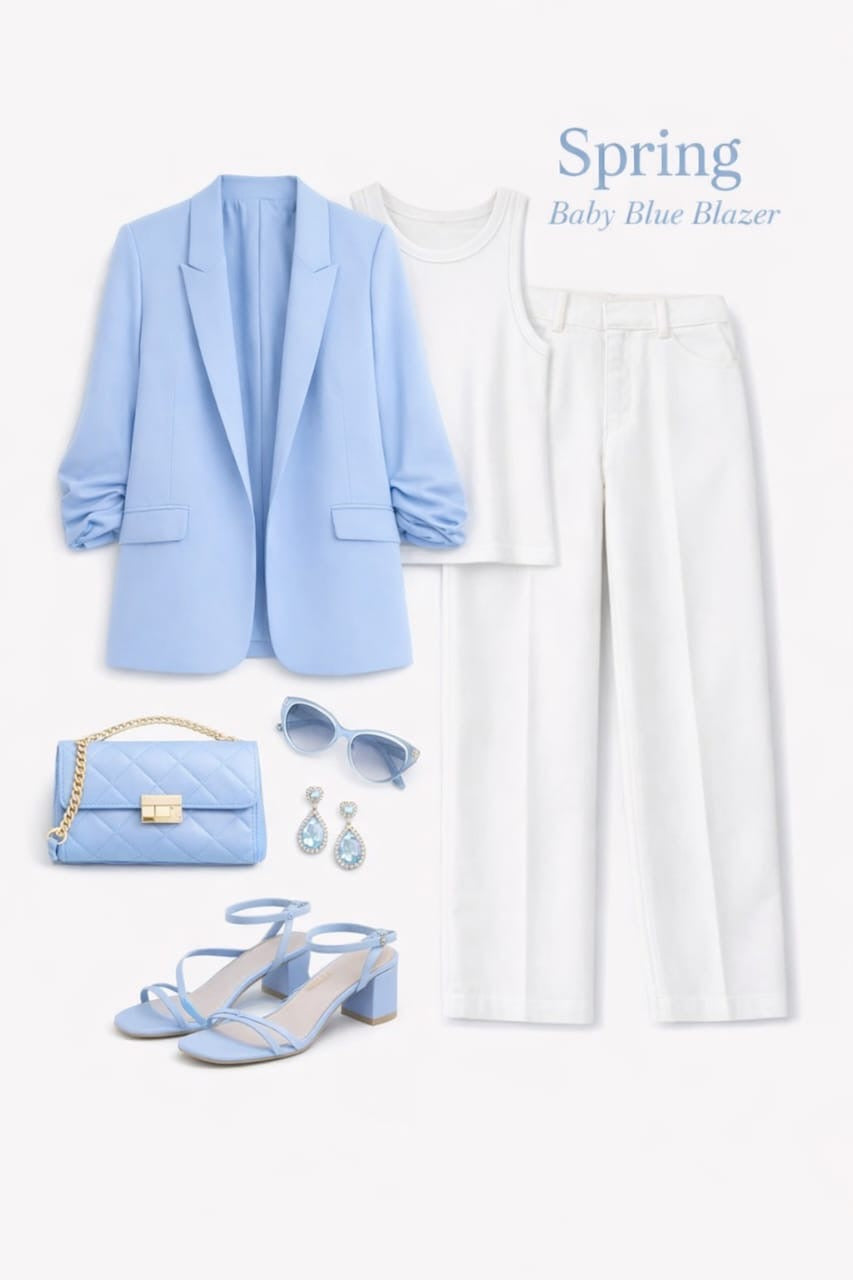 Ashley blazer-Baby blue