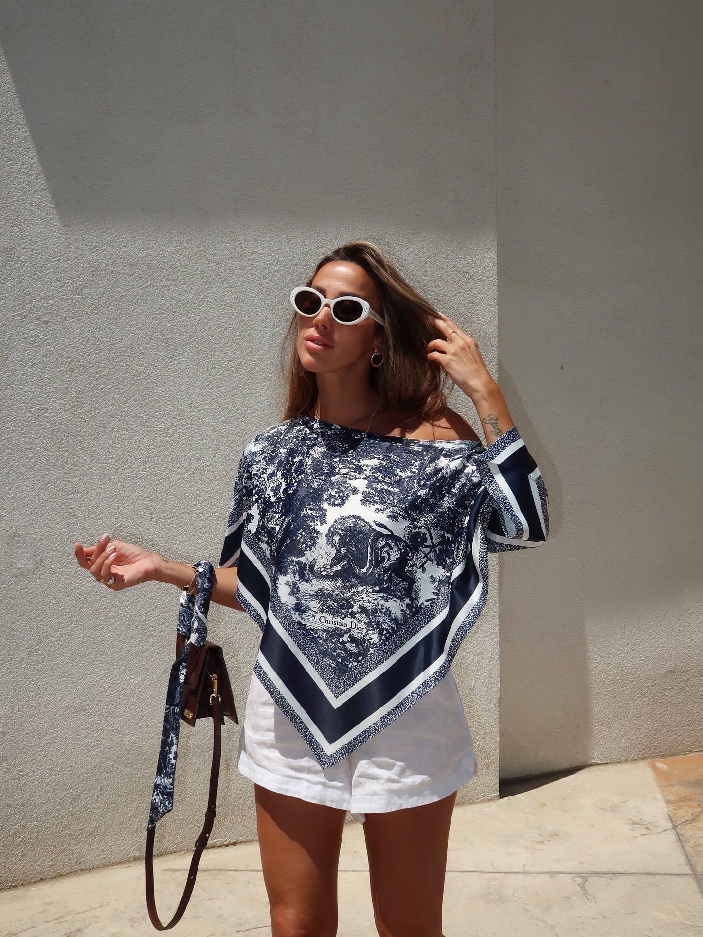Dior top with scarf - Blue