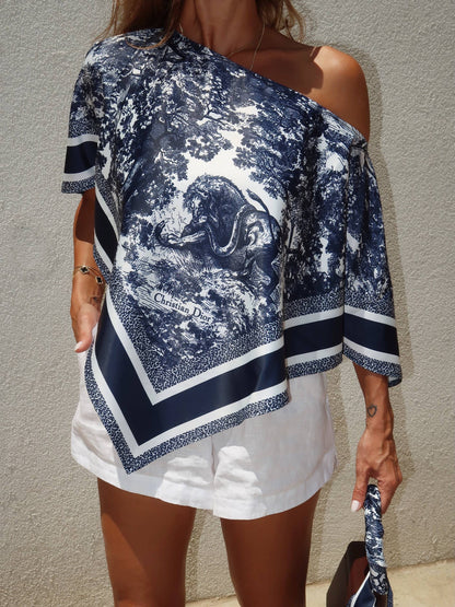 Dior top with scarf - Blue