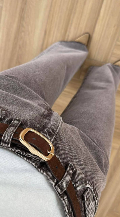 Brown Denim Pants