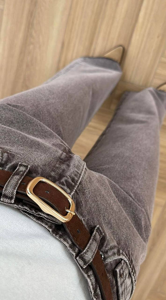 Brown Denim Pants
