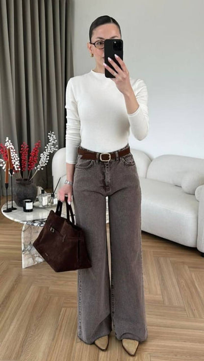 Brown Denim Pants