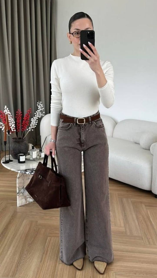 Brown Denim Pants