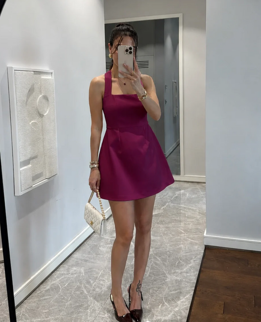 Kaia Short Dress - Plum