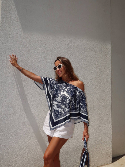 Dior top with scarf - Blue