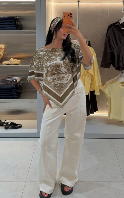 Dior top with scarf - Brown