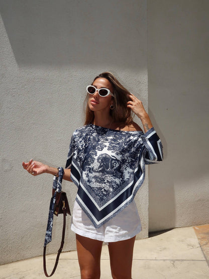 Dior top with scarf - Blue