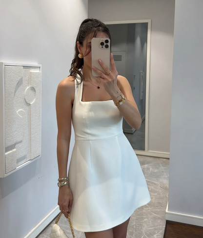 Kaia Short Dress - White
