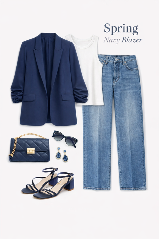 Ashley Blazer-Navy Blue