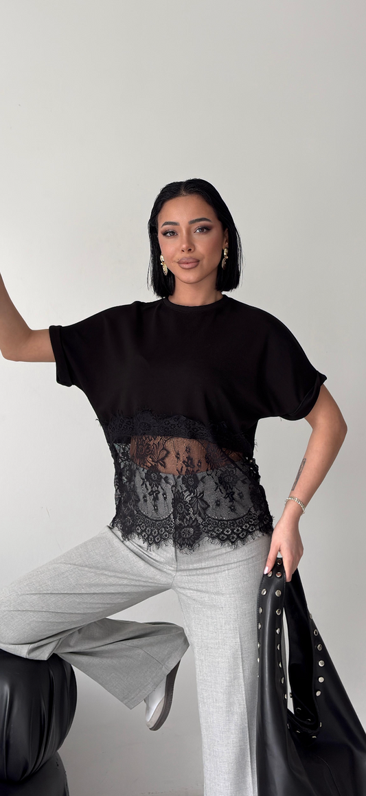 Ruby Lace Top - Black