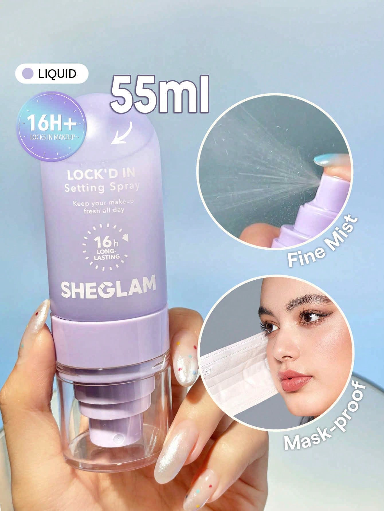 SHEGLAM Lock'D in Setting Spray-Mattifying effect